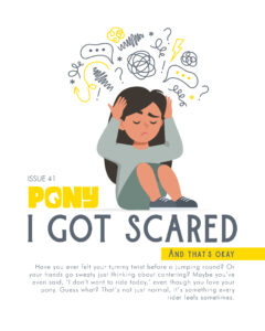 A title image for our article on being afraid while riding and how having that kind of fear is normal and ok